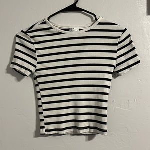 Black and white striped tee